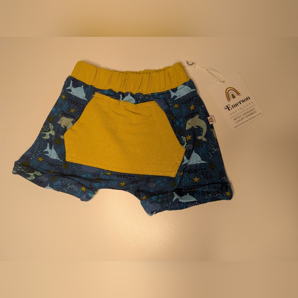 NWT Emerson and Friends 0-3 Months Boy Shorts Ocean Friends